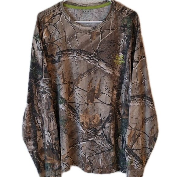 Real Tree 2XL Green Tee Shirt Long Sleeve Camouflage Shirt - Picture 1 of 3